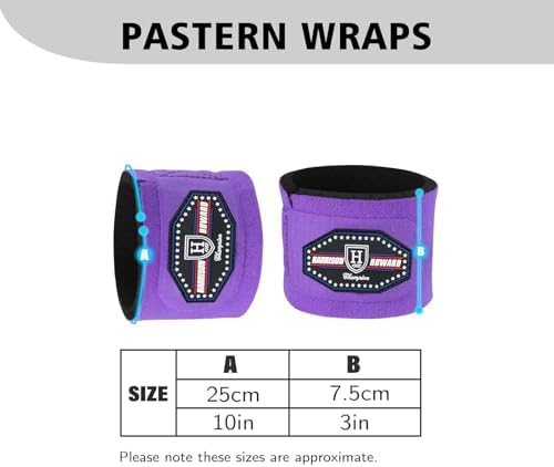 Harrison Howard Long-Lasting Shock-Absorbent Breathable Impact Protection Pastern Wraps for Horse Sold in Pairs-Purple