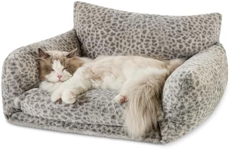 Hollypet Cat Bed Small Dog Orthopedic Couch Beds for Pets up to 20 lbs