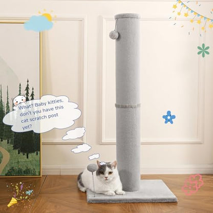 Cat Craft 41" Tall Cat Scratching Post for Large Cats, Light Grey