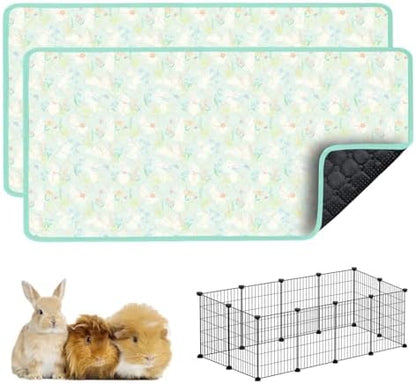 Guinea Pig Cage Liner, 59"x31" Bedding for C&C 2x4 Cage 2 Pack, Green