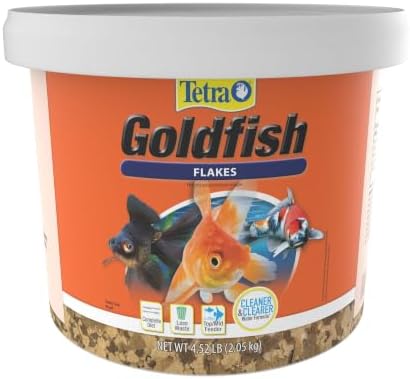 Tetra Goldfish Flakes, Nutritionally Balanced Diet For Aquarium Fish, Vitamin C Enriched Flakes, 4.52 lbs oz
