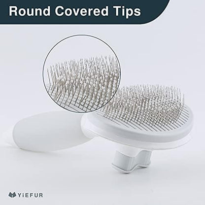 Cat Brush for Shedding, Self Cleaning Brush for Long & Short Hair Cats