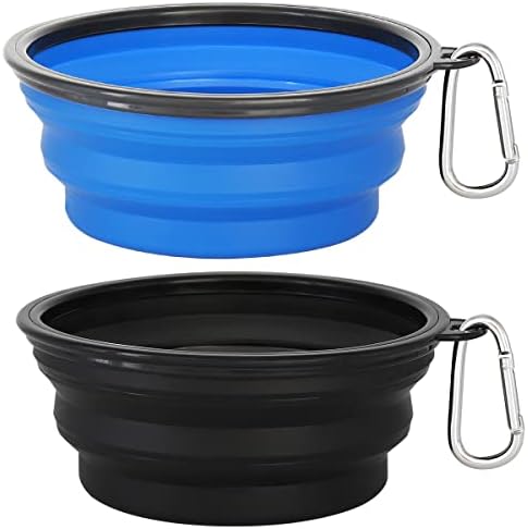 Kytely Large Collapsible Dog Bowls 2 Pack, 34oz Foldable Dog Travel Bowl