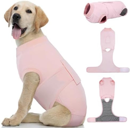 Kuoser Dog Recovery Suit, Female Male Spay Neuter Surgery Suit, Pink, M