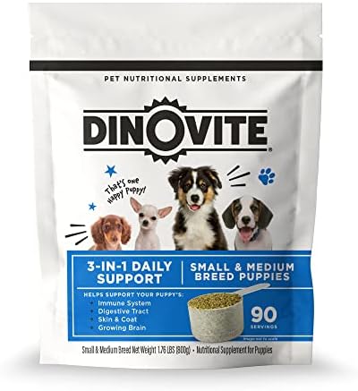 Dinovite Probiotic Food Topper for Puppies, Digestive Support, 90 Servings