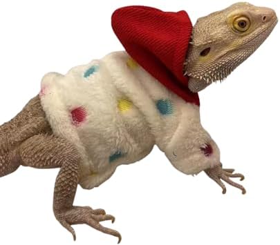 Lizards Clothes for Bearded Dragon Cotton Hoodies Leopard Gecko Costume, Reptile Hoodies Apparel for Skin Protection