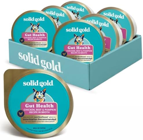 Solid Gold Wet Dog Food Topper, Chicken & Beef, Sensitive Stomach, 6ct