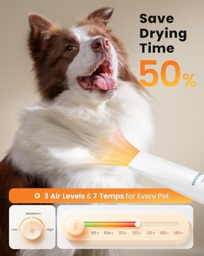 oneisall 8-in-1 Dog Grooming Vacuum & Dryer for Shedding/Drying/Trimming