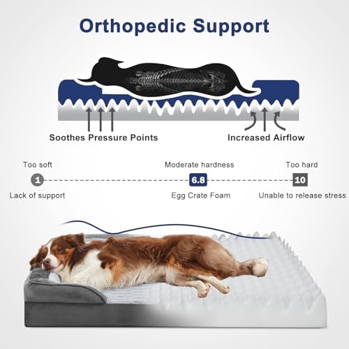 FURTIME Orthopedic Supportive Large Dog Bed, XL Waterproof Pet Bed