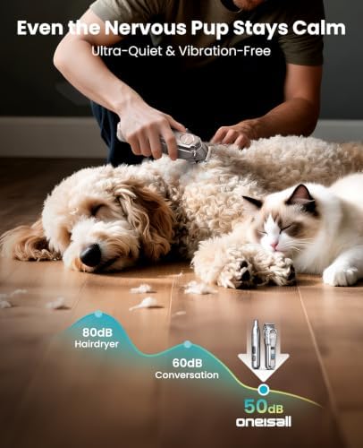 oneisall Dog Clippers for Grooming Thick/Matted Hair, 4-in-1 Grooming Kit