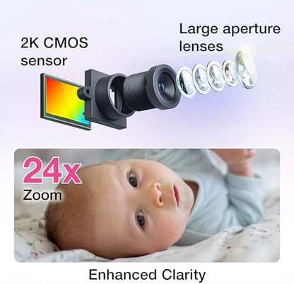 VTech Smart WiFi Baby Monitor – See Your Baby at Home or from Anywhere, 2K Camera, 5.5" Screen, 24X Zoom, Wide Angle, Night Vision, Night Light, Free App | Smart HD Plus