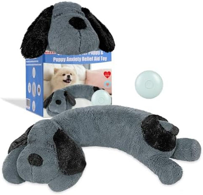 WEOK Puppy Heartbeat Toy for Separation Anxiety Relief, Heartbeat Stuffed Animal Anxiety Calming Behavioral Aid Plush Toy for Dogs Cats Pets