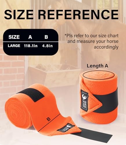 Polo Wraps for Horses Set of 4, Leg Wraps for Horses