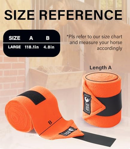 Polo Wraps for Horses Set of 4, Leg Wraps for Horses