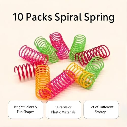 LASOCUHOO Cat Toys, 30 Packs Interactive Cat Toy Pack Including Cat Crinkle Balls, Cat Sparkle Balls, Spiral Springs for Kitten （Random Color）