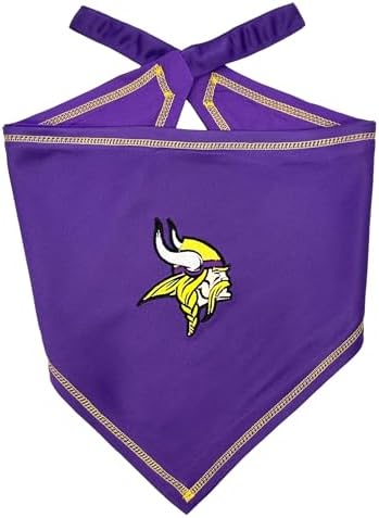 Pets First NFL Minnesota Vikings TIE Bandana, Size Large/X-Large. Dog Bandana Scarf Bib for Pet Cat Dog. The Ultimate Game-Day, Party Bandana