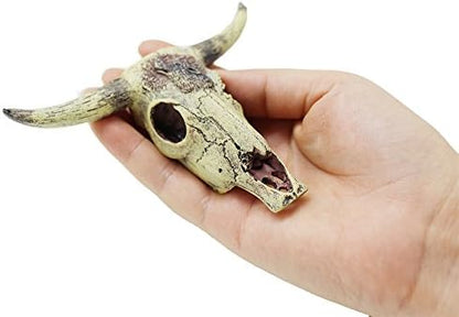 Leoyoubei Aquarium Decoration, Fish Tank Small Skull,Fish Turtle Hidden, Bonsai beautification. Cave Landscape Pet Reptile House Shrimps & Snails Love Them (Cattle Skull)