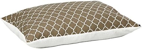 MidWest Homes for Pets Quiet Time Teflon Brown Pillow Dog Bed 48x36, 36 x 48, Large Dog Breed, Brown Geometric Pattern
