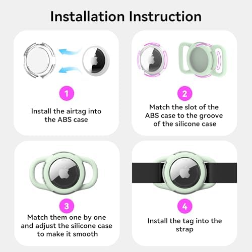 Waterproof AirTag Holder for Dog Collar, Soft Slide-On Dog AirTag Holder