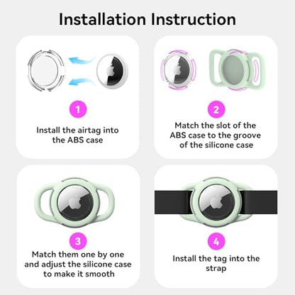 Waterproof AirTag Holder for Dog Collar, Soft Slide-On Dog AirTag Holder