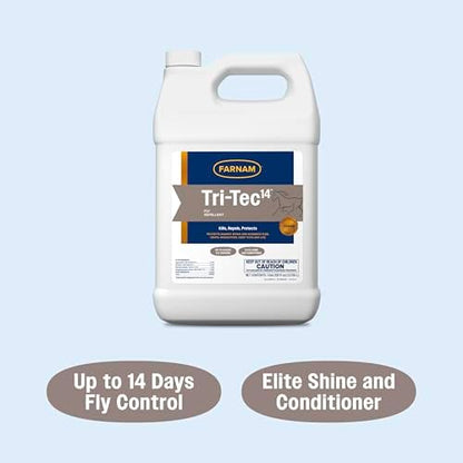 Farnam Tri-Tec 14 Fly Spray for Horses, Protects for Up to 14 Days, 128 oz