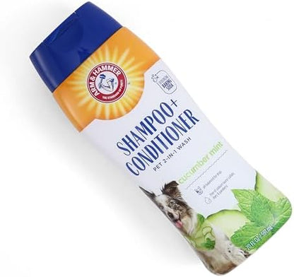 Arm & Hammer 2-in-1 Dog Shampoo and Conditioner, Cucumber Mint, 20 Oz, 2-Pk