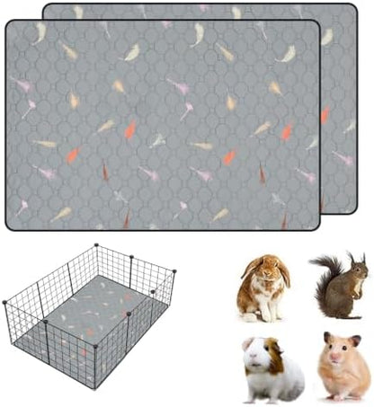 2Pcs Guinea Pig Cage Liners,Guinea Pig Fleece Cage Liners28''X42'' Super Absorbent Washable Pee Pads Reusable for Rabbit Hamster Chinchilla