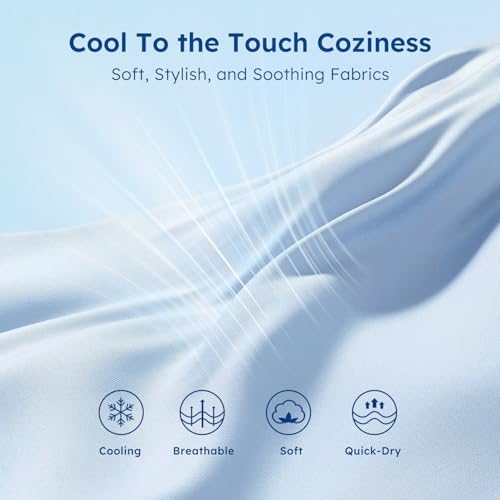 ZOMISIA Premium Cooling Blanket for Large Dogs - Q-MAX>0.5 Breathable Washable Dog Cooling Mat, Travel Soft Pet Summer Essentials, Blue, 50"x60"