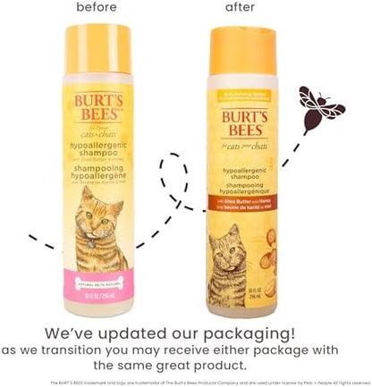 Burts Bees for Pets Hypoallergenic Cat Shampoo, Unscented, 10 Fl Oz