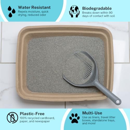 8-Pack Disposable Litter Boxes for Cats | Size Large | Durable and Water Resistant