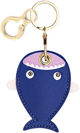 BORKUANA PU Leather Keychain Holder Protective Case Compatible with AirTag