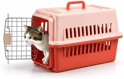 Pets Carrier,Kennel, 23in,Long,Hard-Sided,for Small Dog/Cat up to 20 lb,Suit for Airline/Road Travel (Orange, Large)