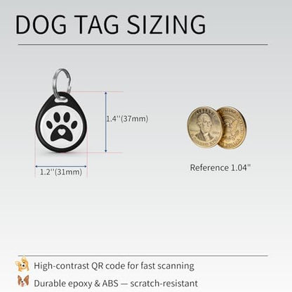 2 Pack QR Code Dog ID Tags for Collar, Smart Personalized Pet ID Tag with Online Profile, Scan to Contact Owner, No Battery No Subscription, Anti-Lost Dog Tag (1.2")