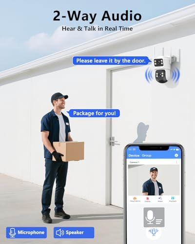 Wireless Security Camera System, PTZ 4MP Outdoor WiFi Security Camera