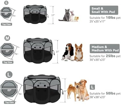 Siedihit Playpen for Middle Dog Cat, Dogs Tent Crate Cage Indoor