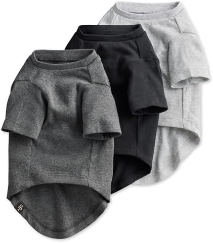 Pet Passion Toby II Dog T-Shirt, 3 Pack, Gray Ombre, XX-Small