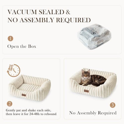 ZOMISIA Orthopedic Large Cat Bed with Removable Washable Cover, 25x21''