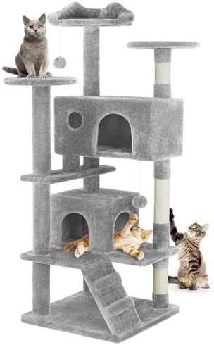 DUMOS 54 Inch Cat Tree Tower with Scratching Posts