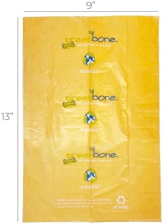 Greenbone Earth Friendly Cat or Dog Poop Bags, Plant Based Leak Proof Dispenser Refill Rolls (8 Rolls)