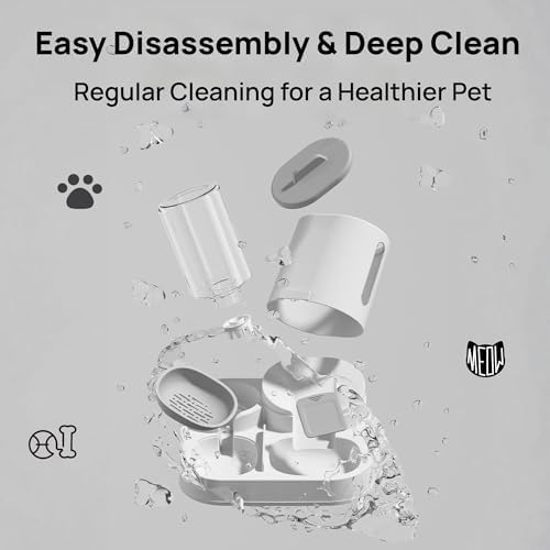Automatic Cat Feeder and Water Dispenser, 2-in-1 Gravity Food Bowl Station