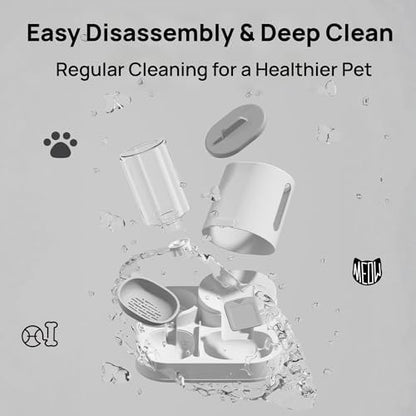 Automatic Cat Feeder and Water Dispenser, 2-in-1 Gravity Food Bowl Station