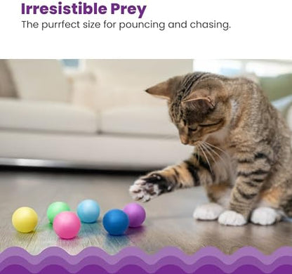 Catstages Replacement Balls for Cat Track Toys, Multicolored, 1.6", 6-Pack
