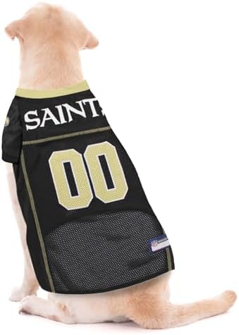 Pets First NFL New Orleans Saints Dog Jersey, Size XX-Large, Football Shirt Costume for Pet, Dog Sports T-Shirt, NFL Team Clothing for Cats, Licensed Pet Apparel Available in 7 Sizes and 32 Teams