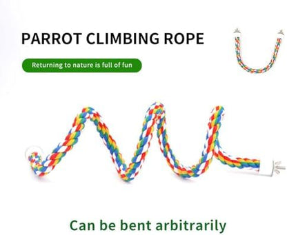 31.5-Inch × 0.8-Inch Diameter Nipple Style Bird Rope Perch, Bird cage Accessories, Rope perches for Conures,Parrots,Cockatiel,Lovebird,Budgerigar,Parakeet perches Birds Standing Pole