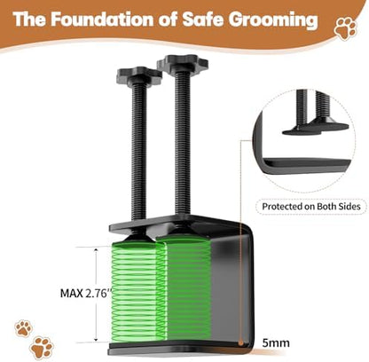 Dog Grooming Table Arm, 31.5"-43.3" Adjustable Pet Stand with Hammock & Clips – 3-in-1 Grooming Kit for Nail Trimming, Haircut & Drying, Home Supplies for Small Dogs