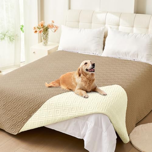 hyha Waterproof Reversible Dog Blanket, Pet Blanket for Sofa Couch