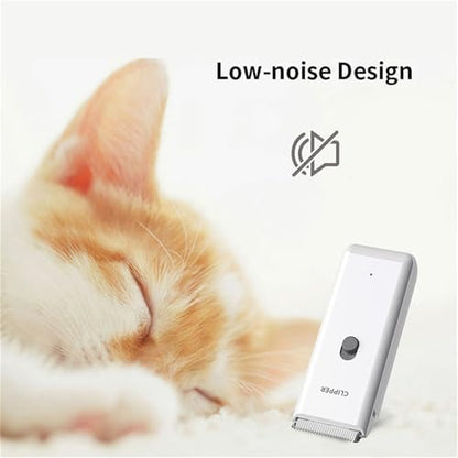 Handy Dog Cat Clippers - Professional Cordless Grooming Tools - Low Noise Pet Hair Trimmer Kit, AP005, White