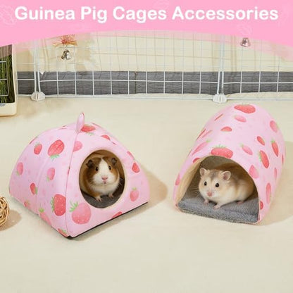 Bienbee Guinea Pig Hideout, 2 Piece Washable Set for Small Animals Small