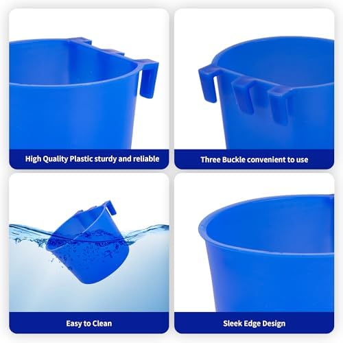 40 Pcs Cage Cups Birds Feeders Bird Water Dispenser Hanging Quail Waterer Plastic Chicken Feeding Watering Dish for Small Coop Parrot Parakeet PET Poultry Gamefowl Food Seed Bowl Supplies(Blue,8oz)