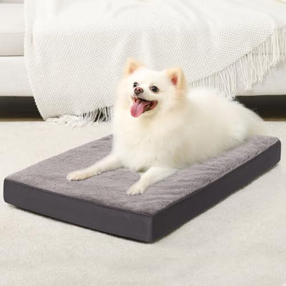 KSIIA Orthopedic Dog Bed for Medium Dogs with Waterproof, Dark Grey, 29x18